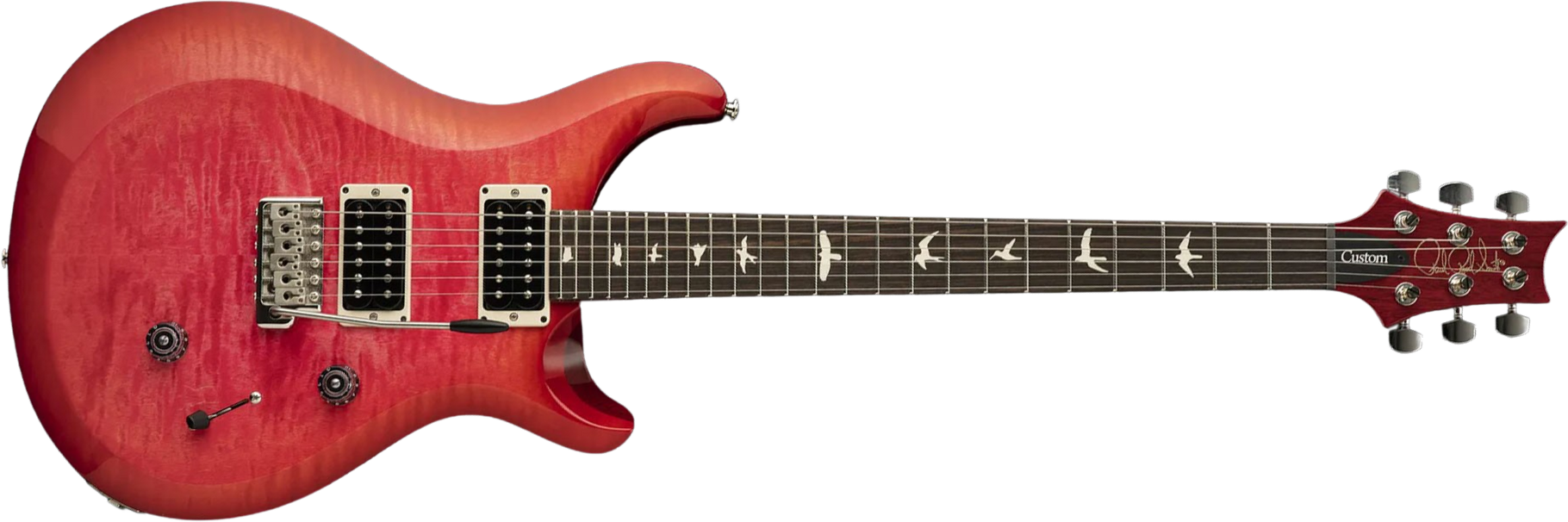 Prs S2 Custom 24 Usa 2h Trem Rw - Bonni Pink Cherry Burst - Double Cut E-Gitarre - Main picture