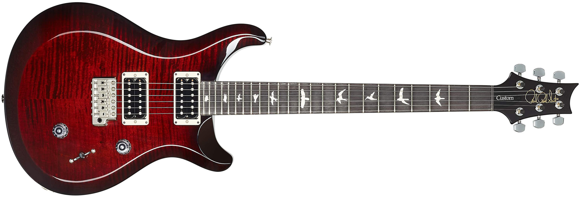 Prs S2 Custom 24 Usa Hh Trem Rw - Fire Red Burst - Double Cut E-Gitarre - Main picture