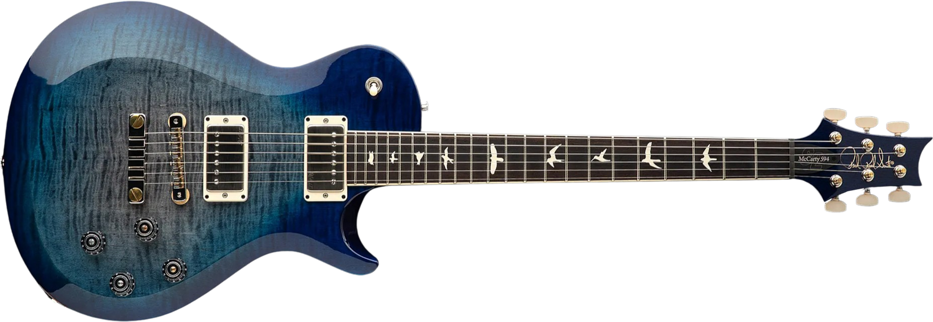 Prs S2 Mccarty 594 Singlecut Usa 2h 58/15lt Ht Rw - Faded Gray Black Blue Burst - Single-Cut-E-Gitarre - Main picture