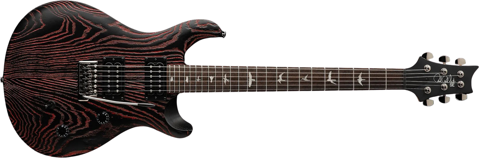 Prs Se Ce24 Swamp Ash Ltd 2h Trem Rw - Sandblasted Red - Double Cut E-Gitarre - Main picture