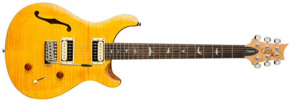 Prs Se Custom 22 Semi-hollow 2021 Hh Trem Rw +housse - Santana Yellow - Semi-Hollow E-Gitarre - Main picture