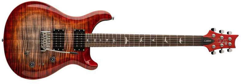 Prs Se Custom 24-08 2h Tci-s Black Trem Rw - Charcoal Cherry Burst - Double Cut E-Gitarre - Main picture