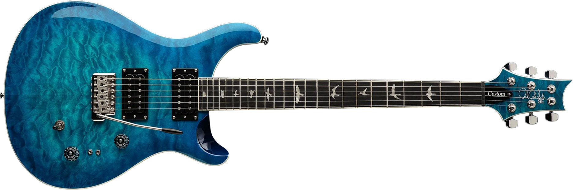 Prs Se Custom 24-08 Quilt 2h Trem Rw - Lake Blue - Double Cut E-Gitarre - Main picture