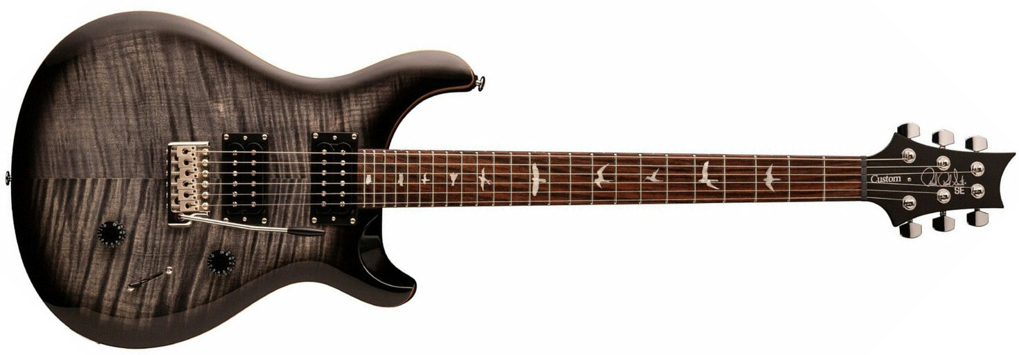 Prs Se Custom 24 2021 Hh Trem Rw +housse - Charcoal Burst - Double Cut E-Gitarre - Main picture