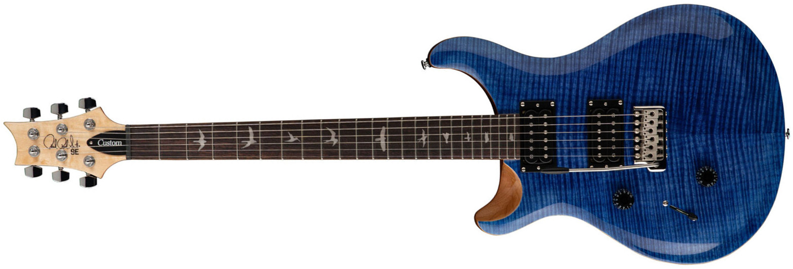 Prs Se Custom 24 2023 Lh Gaucher 2h Trem Rw - Faded Blue - Double Cut E-Gitarre - Main picture