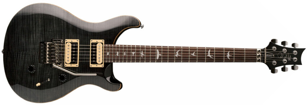 Prs Se Custom 24 Floyd 2021 Hh Fr Eb +housse - Charcoal Burst - Double Cut E-Gitarre - Main picture