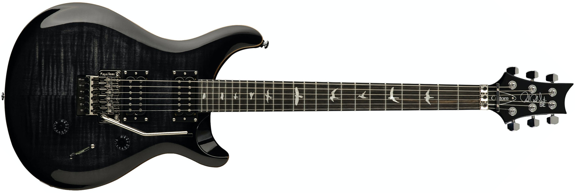 Prs Se Custom 24 Floyd 2023 2h Fr Eb - Charcoal Burst - Double Cut E-Gitarre - Main picture