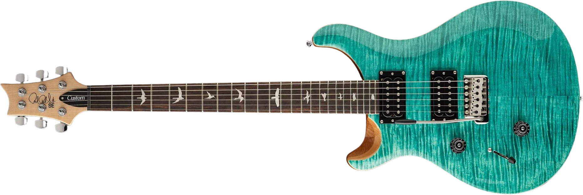Prs Se Custom 24 Lh Gaucher 2h Trem Eb - Turquoise - Double Cut E-Gitarre - Main picture