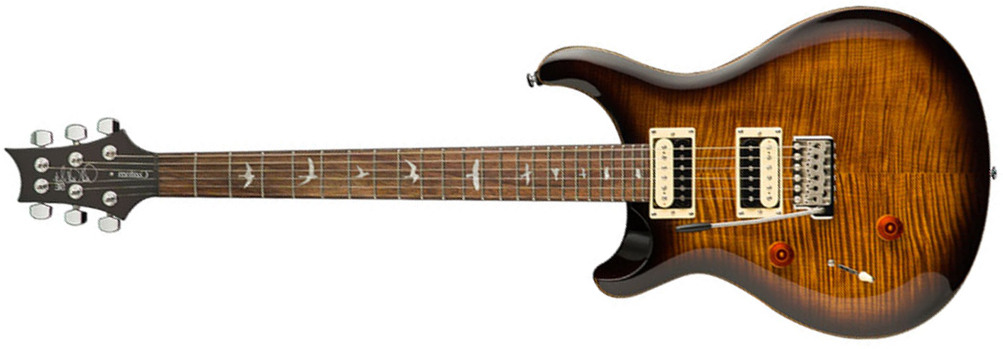 Prs Se Custom 24 Lh Gaucher 2h Trem Rw - Black Gold Burst - E-Gitarre für Linkshänder - Main picture