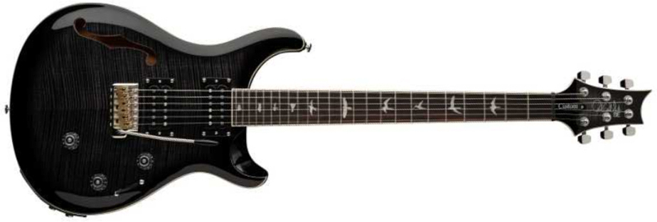 Prs Se Custom 24 Semi Hollow Piezo 2h Ht Eb - Charcoal - Semi-Hollow E-Gitarre - Main picture