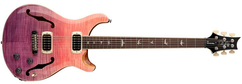 Prs Se Ed Sheeran Hollowbody I Piezo Baritone Signature Baryton 2h Ht Rw - Pink Ombre - Bariton E-Gitarre - Main picture