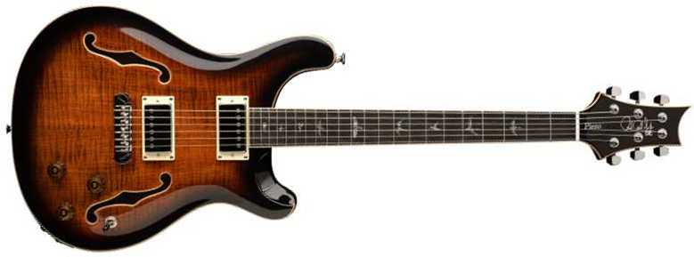Prs Se Hollowbody Ii Piezo 2h Ht Eb - Orange Tiger Smokeburst - Hollowbody E-Gitarre - Main picture