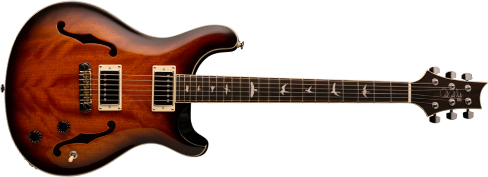 Prs Se Hollowbody Standard 2020 Hh Ht Eb - Tobacco Sunburst - Double Cut E-Gitarre - Main picture