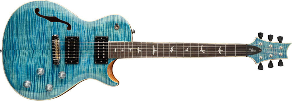 Prs Se Zach Myers 2021 Signature Hh Ht Rw +housse - Myers Blue - Semi-Hollow E-Gitarre - Main picture