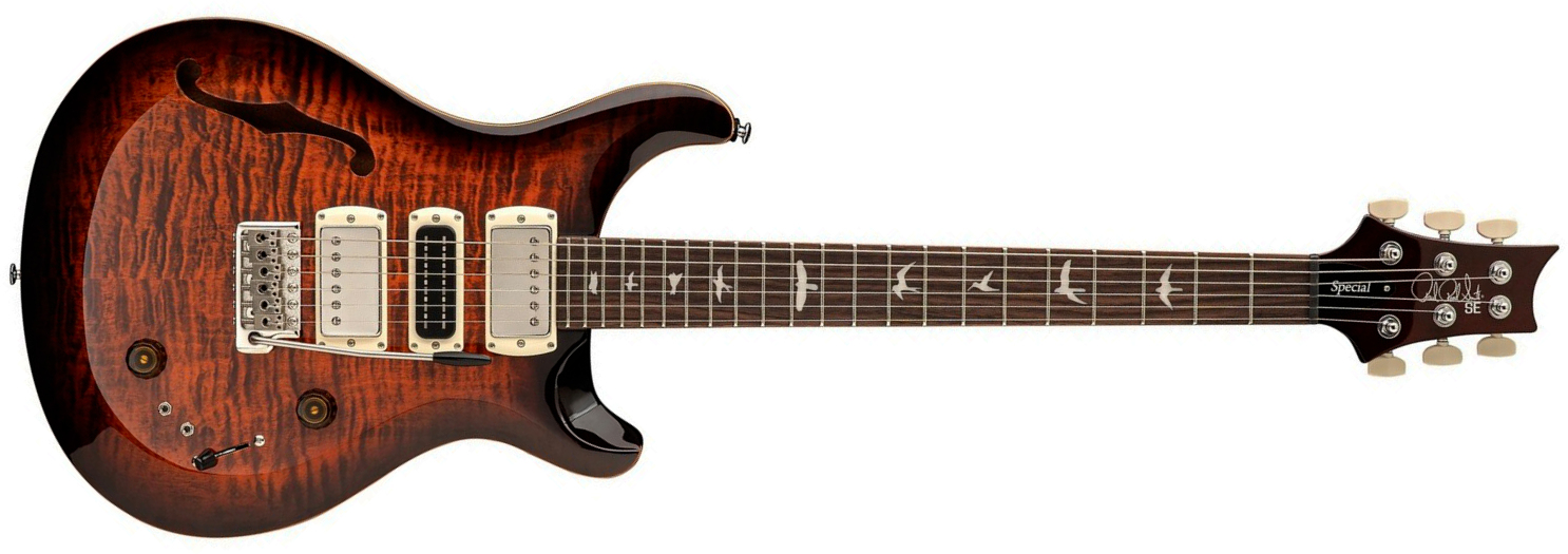 Prs Special Semi Hollow Se (wing Tuners) 2h Ht Rw - Orange Tiger Smokeburst - Semi-Hollow E-Gitarre - Main picture