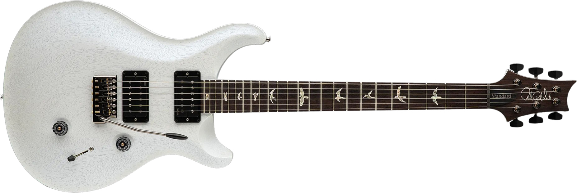 Prs Standard 24 Usa 2h Trem Rw - Satin Pearl White - Double Cut E-Gitarre - Main picture