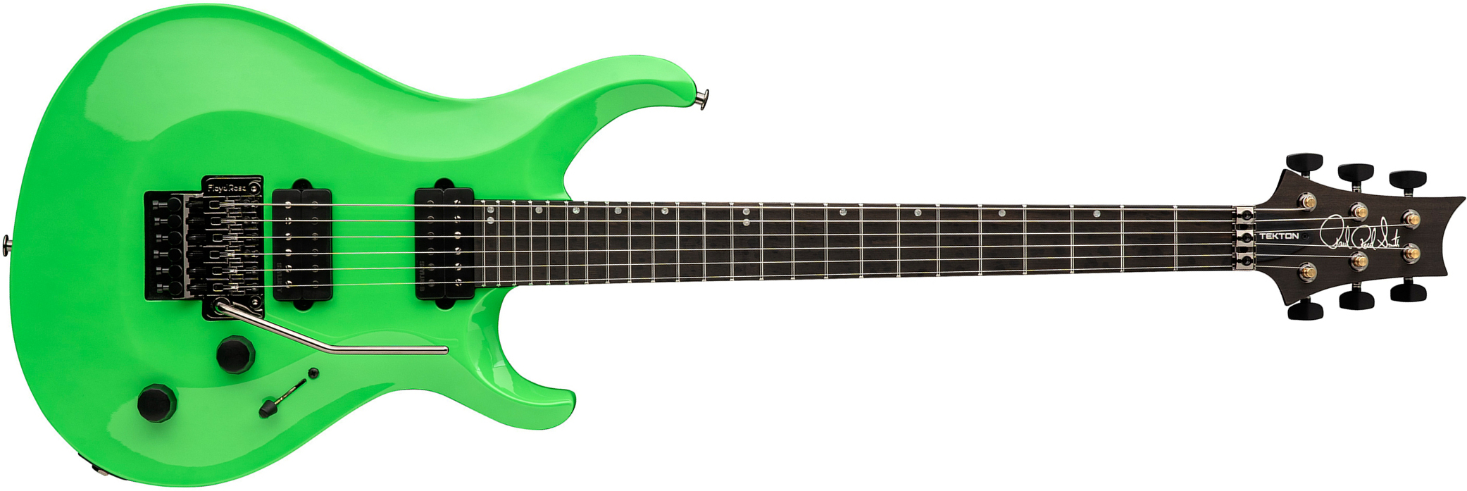 Prs Tekton Floyd Usa 2h Fr Eb - Neon Green - Double Cut E-Gitarre - Main picture