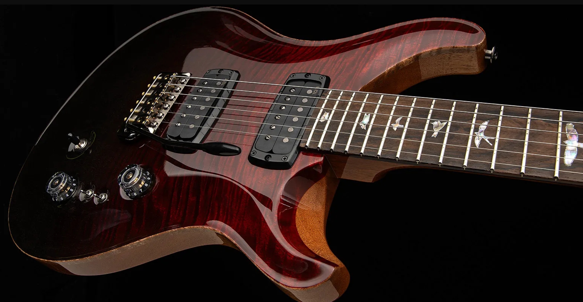Prs Custom 24-08 Mango Top Ltd Usa 2h Trem Rw - Fire Red Gray/black Fade - Double Cut E-Gitarre - Variation 1