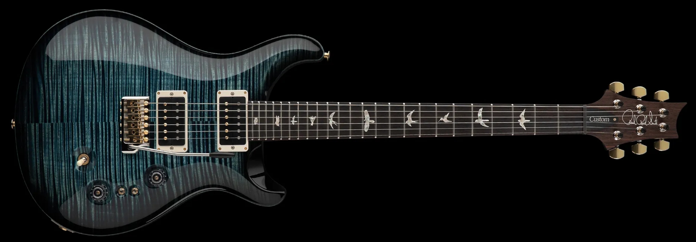 Prs Custom 24-08 Usa 2h 85/15 Trem Rw - Cobalt Smokeburst - Double Cut E-Gitarre - Variation 9