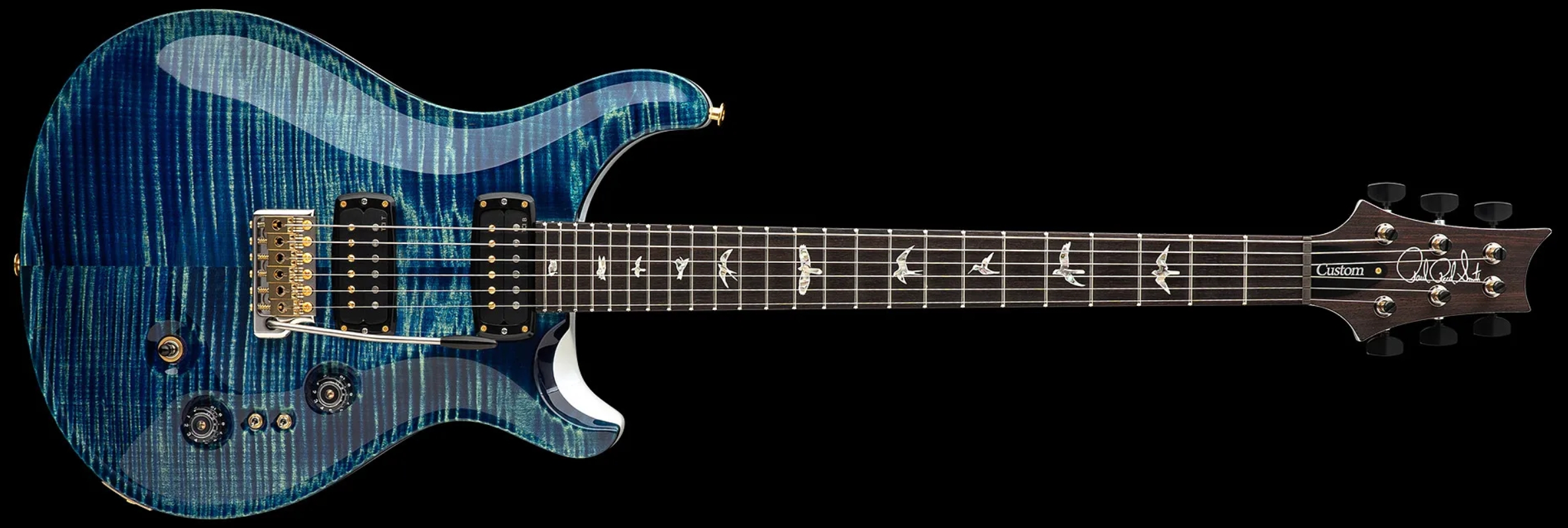 Prs Custom 24-08 Usa 2h Tci Trem Rw - River Blue Pearl - Double Cut E-Gitarre - Variation 1