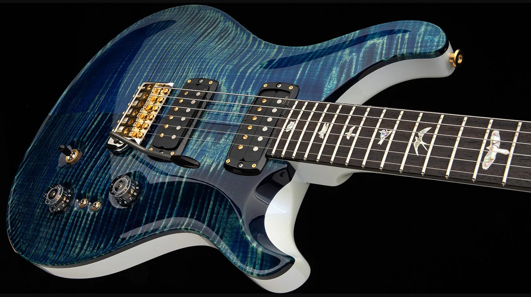 Prs Custom 24-08 Usa 2h Tci Trem Rw - River Blue Pearl - Double Cut E-Gitarre - Variation 2
