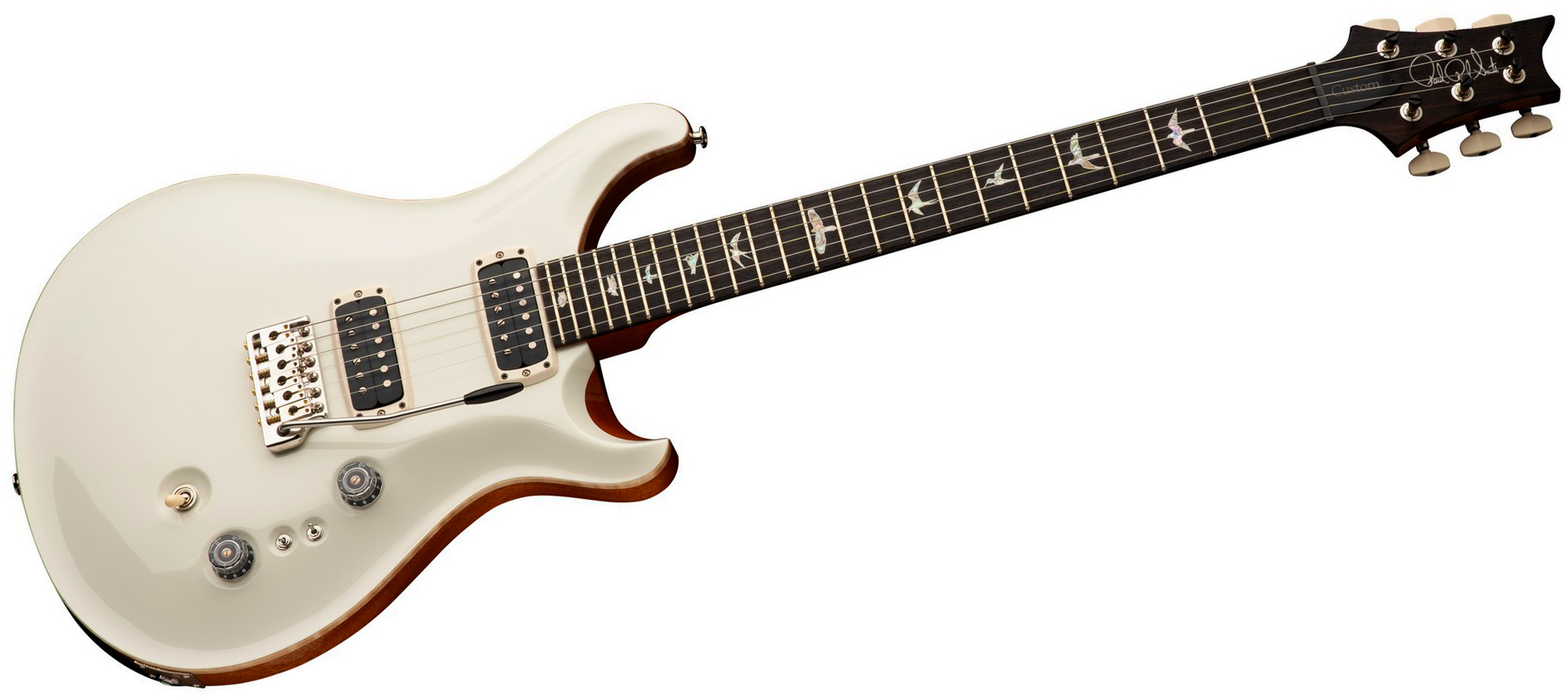 Prs Custom 24-08 Usa 2h Tci Trem Rw - Antique White Top / Natural Back - Double Cut E-Gitarre - Variation 2