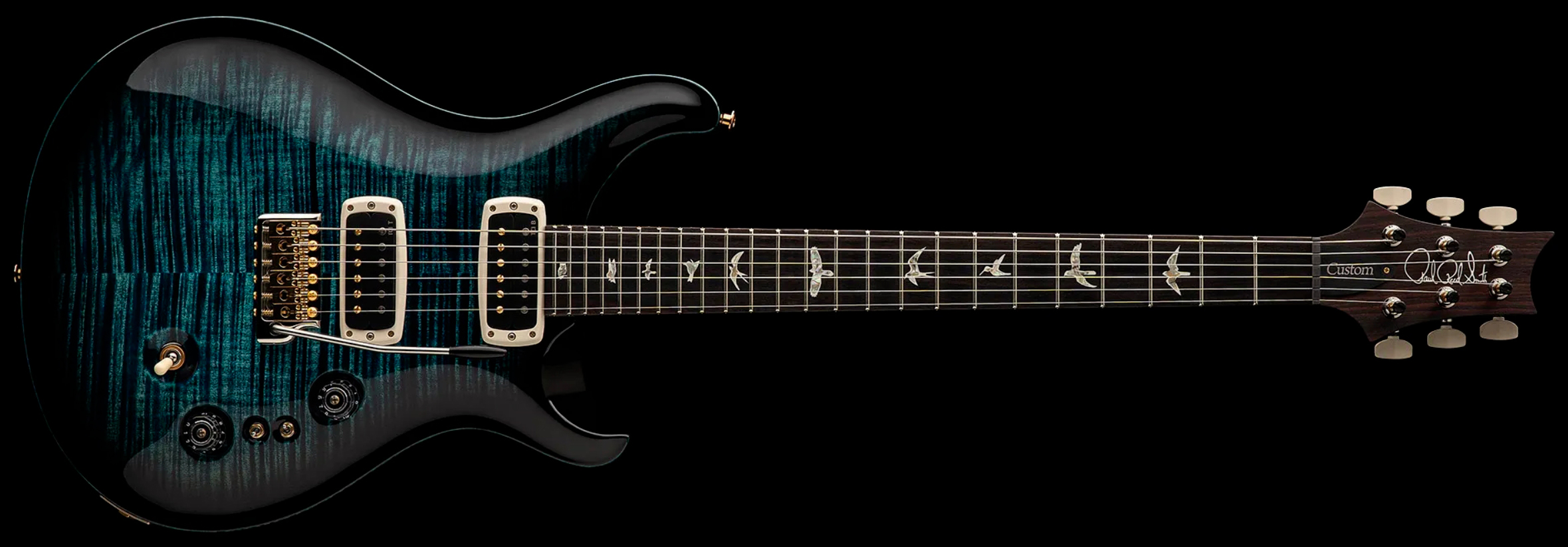 Prs Custom 24-08 Usa 2h Tci Trem Rw - Cobalt Smokeburst - Double Cut E-Gitarre - Variation 3