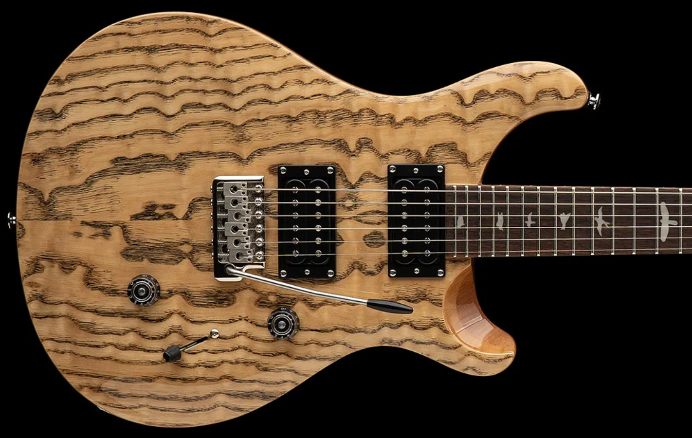 Prs Custom 24 Burled Ash Se Exotic Veneer Trem 2h Rw - Natural - Double Cut E-Gitarre - Variation 2