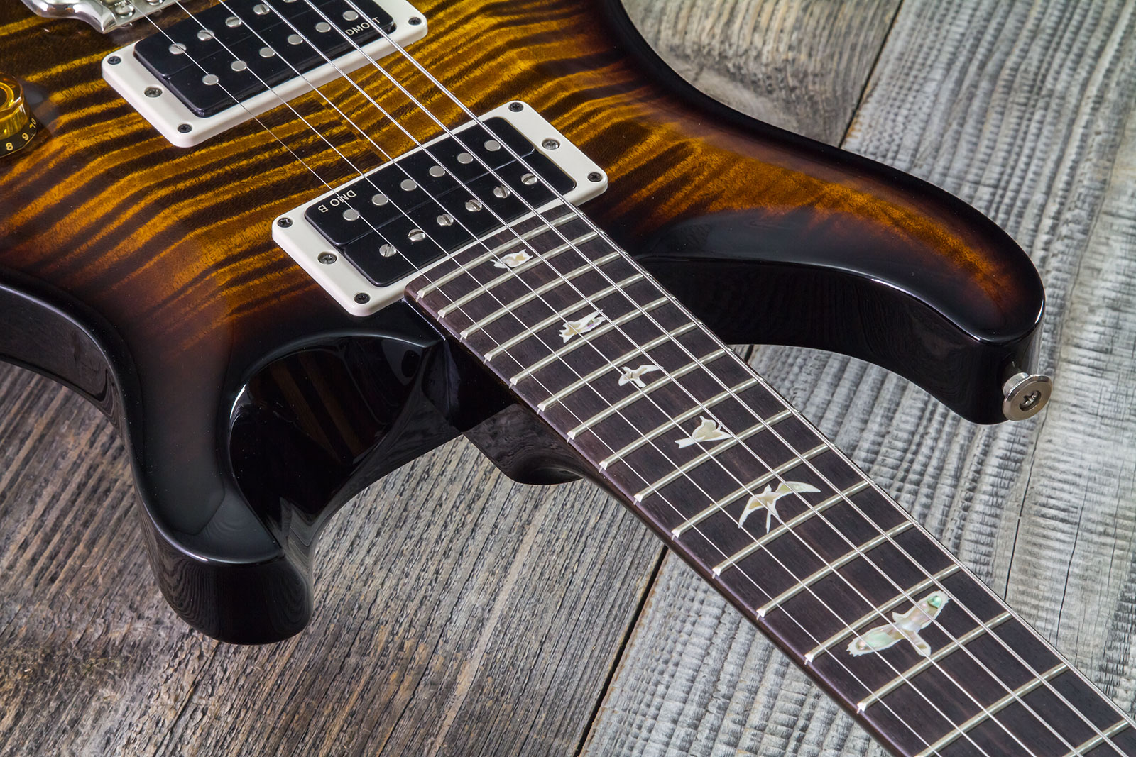 Prs Custom 24 Hand-signed Usa 2h Trem Rw #0400035 - Black Gold Wraparound Burst - Double Cut E-Gitarre - Variation 4