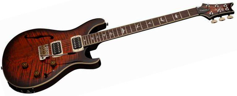 Prs Custom 24 Semi Hollow Piezo Se (wing Tuners) 2h Ht Rw - Orange Tiger Smokeburst - Semi-Hollow E-Gitarre - Variation 2