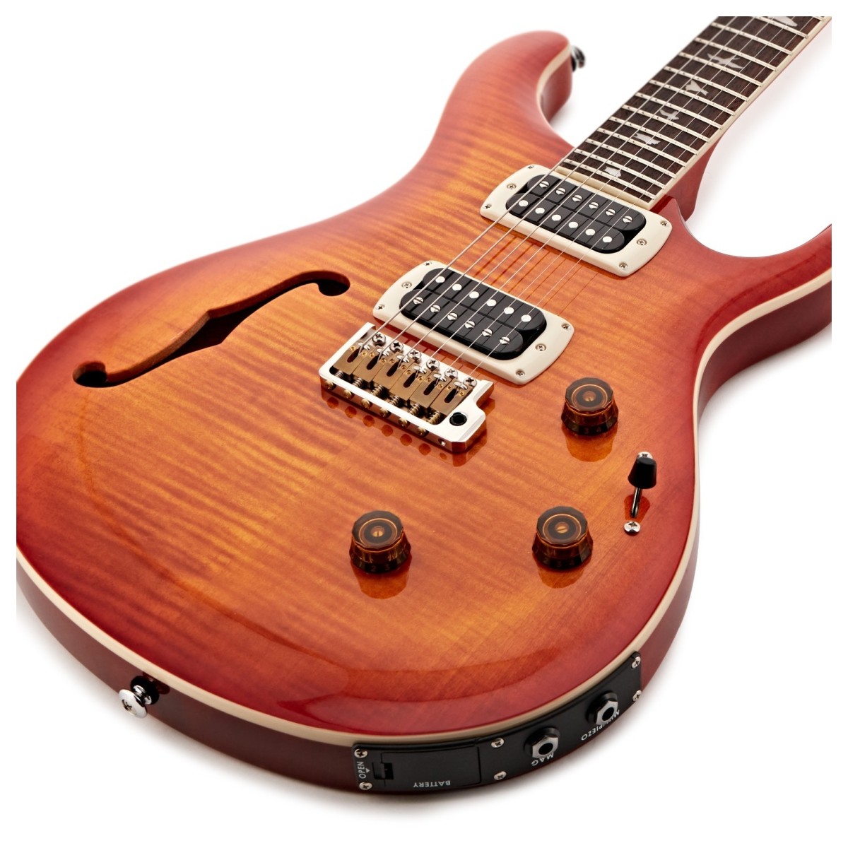 Prs Custom 24 Semi Hollow Piezo Se (wing Tuners) 2h Ht Rw - Vintage Sunburst - Semi-Hollow E-Gitarre - Variation 2