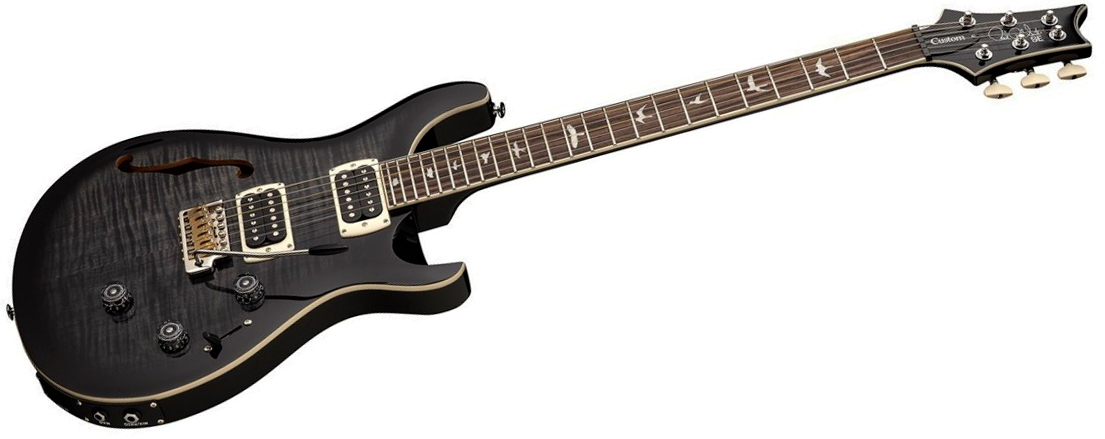 Prs Custom 24 Semi Hollow Piezo Se (wing Tuners) 2h Ht Rw - Charcoal Burst - Semi-Hollow E-Gitarre - Variation 2