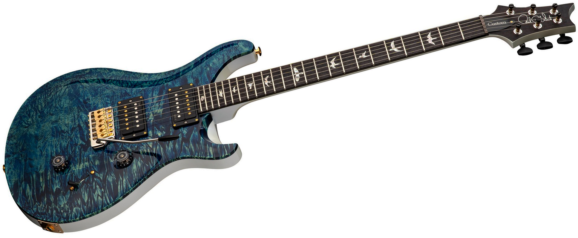 Prs Custom 24 Usa 2h Dmo Trem Rw - River Blue Pearl - Double Cut E-Gitarre - Variation 1