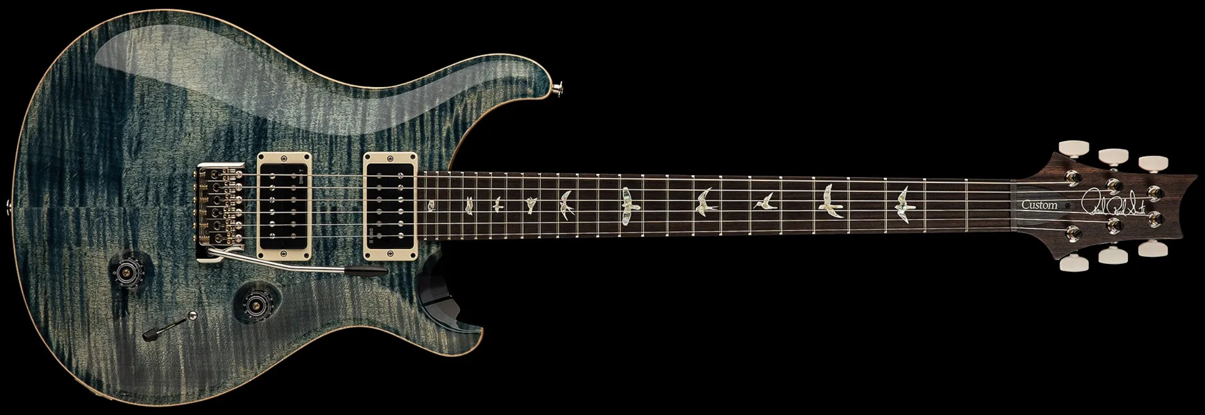 Prs Custom 24 Usa 2h Dmo Trem Rw - Faded Whale Blue - Double Cut E-Gitarre - Variation 2