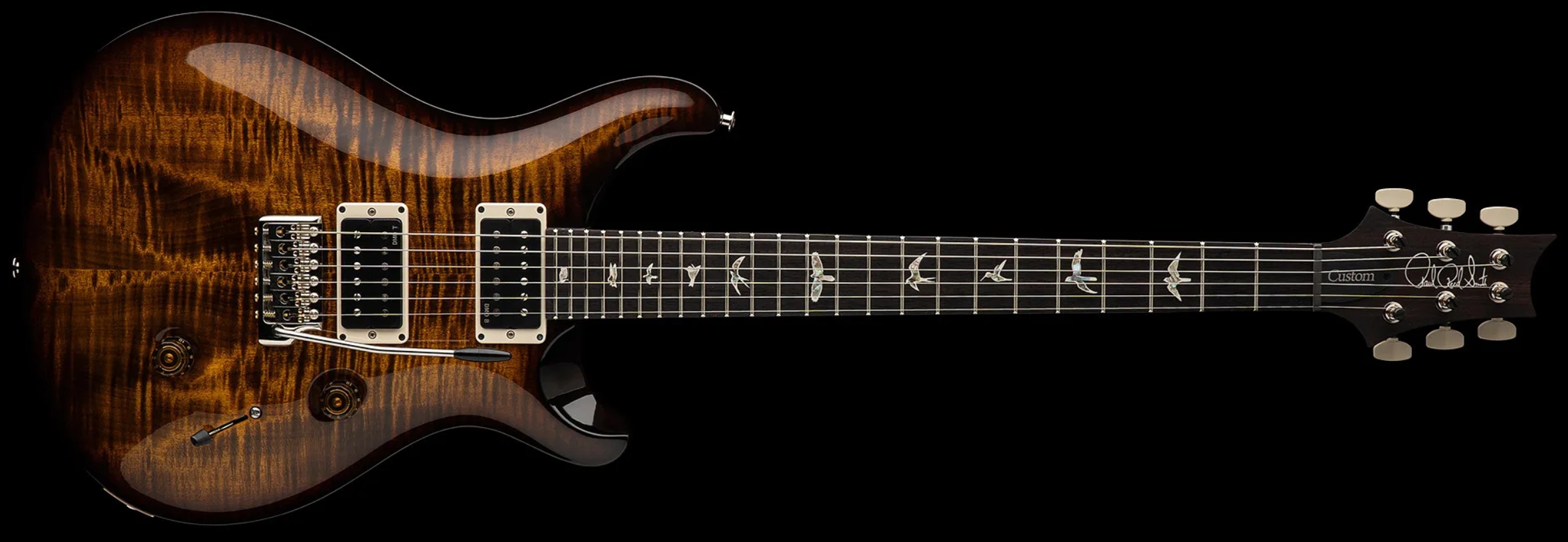 Prs Custom 24 Usa 2h Dmo Trem Rw - Black Gold Wraparound Burst - Double Cut E-Gitarre - Variation 2