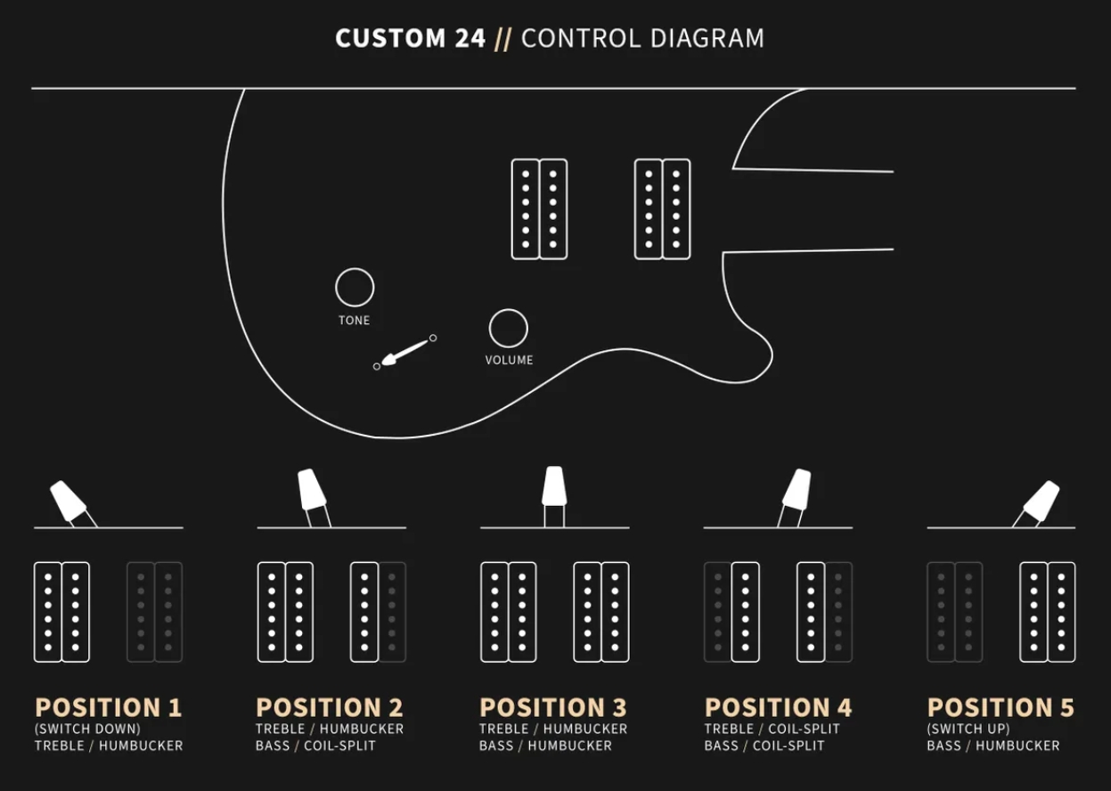 Prs Custom 24 Usa 2h Dmo Trem Rw - Gray Black - Double Cut E-Gitarre - Variation 8