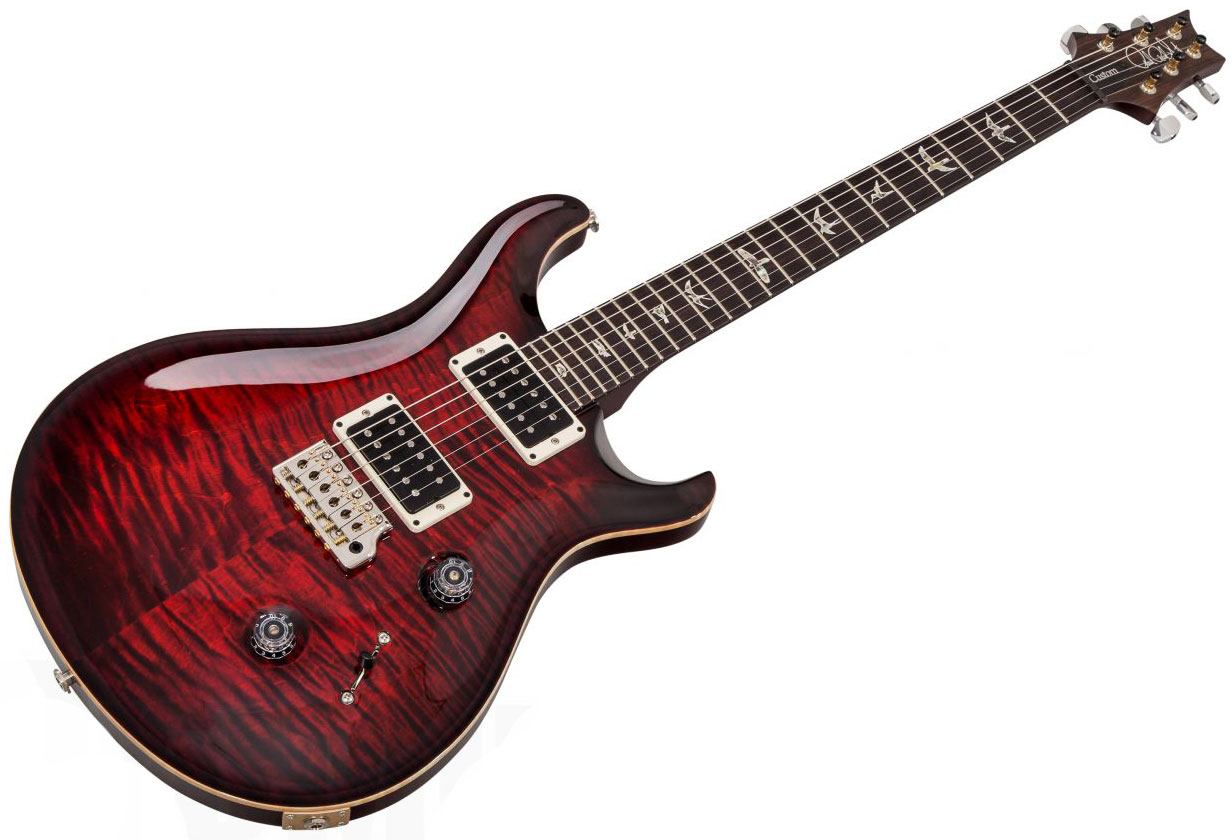Prs Custom 24 Usa 2h Trem Rw - Fire Red Burst - Double Cut E-Gitarre - Variation 1