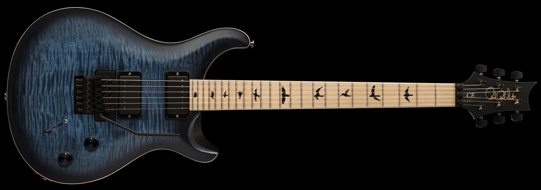 Prs Dustie Waring Dw Ce 24 Floyd Bolt-on Usa Signature 2h Fr Mn - Faded Blue Smokeburst - Double Cut E-Gitarre - Variation 1