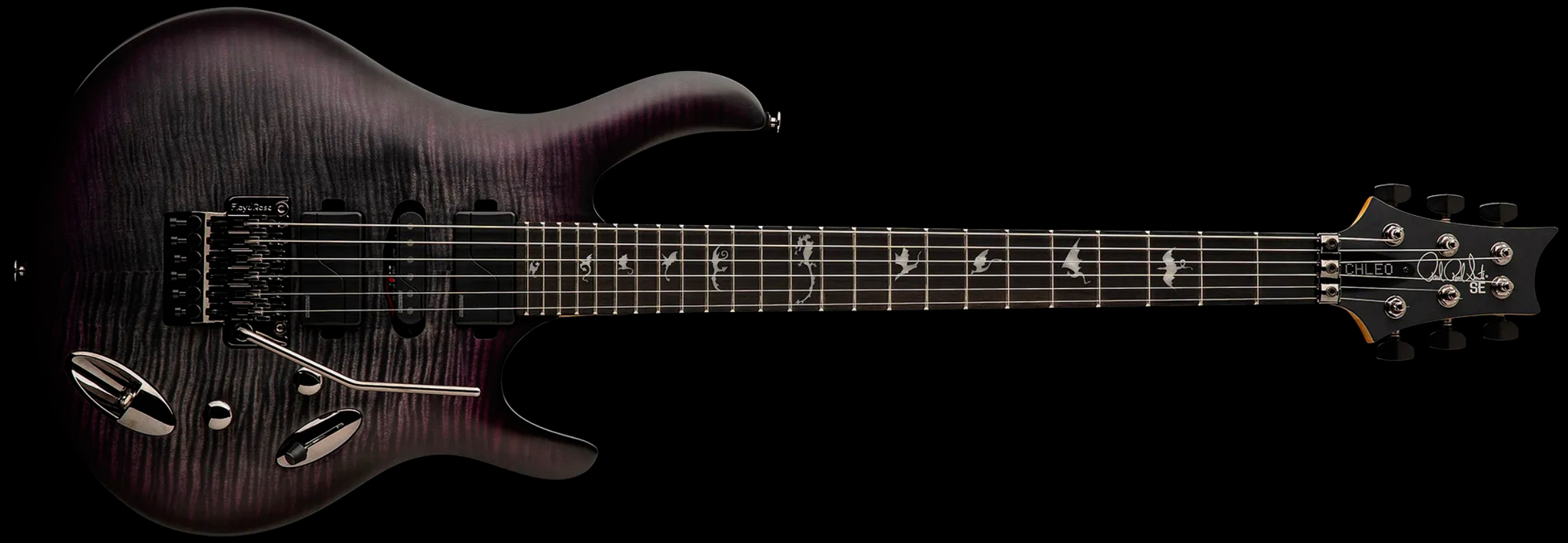 Prs Herman Li Chleo Se Signature Hsh Fishman Fluence Fr Eb - Charcoal Purple Burst - E-Gitarre aus Metall - Variation 1