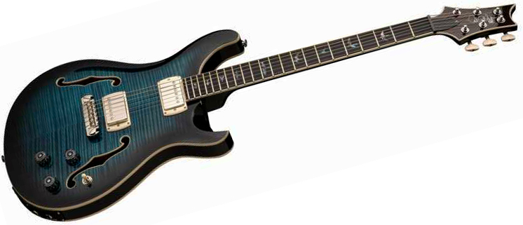 Prs Hollowbody Ii Piezo Se (wing Tuners) 2h Ht Eb - Peacock Blue Burst - Semi-Hollow E-Gitarre - Variation 1