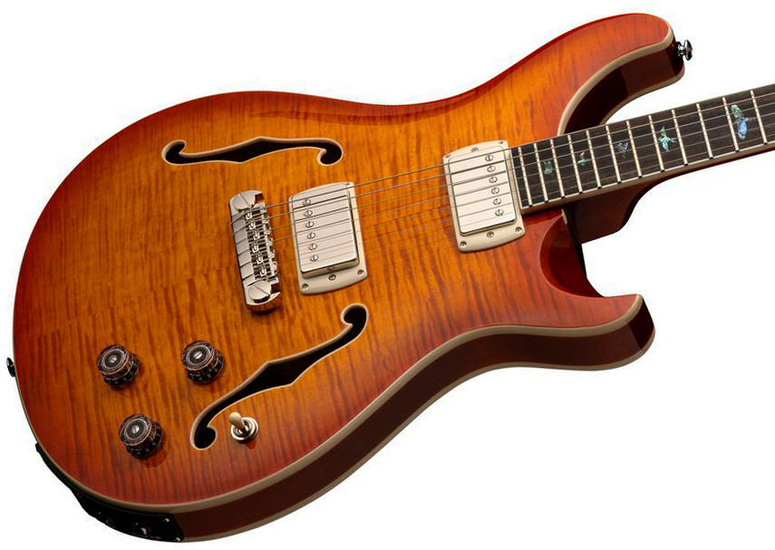 Prs Hollowbody Ii Piezo Se (wing Tuners) 2h Ht Eb - Vintage Sunburst - Semi-Hollow E-Gitarre - Variation 2