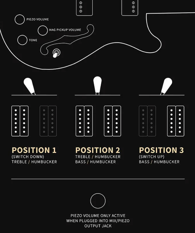 Prs Hollowbody Ii Piezo Se (wing Tuners) 2h Ht Eb - Orange Tiger Smokeburst - Semi-Hollow E-Gitarre - Variation 4