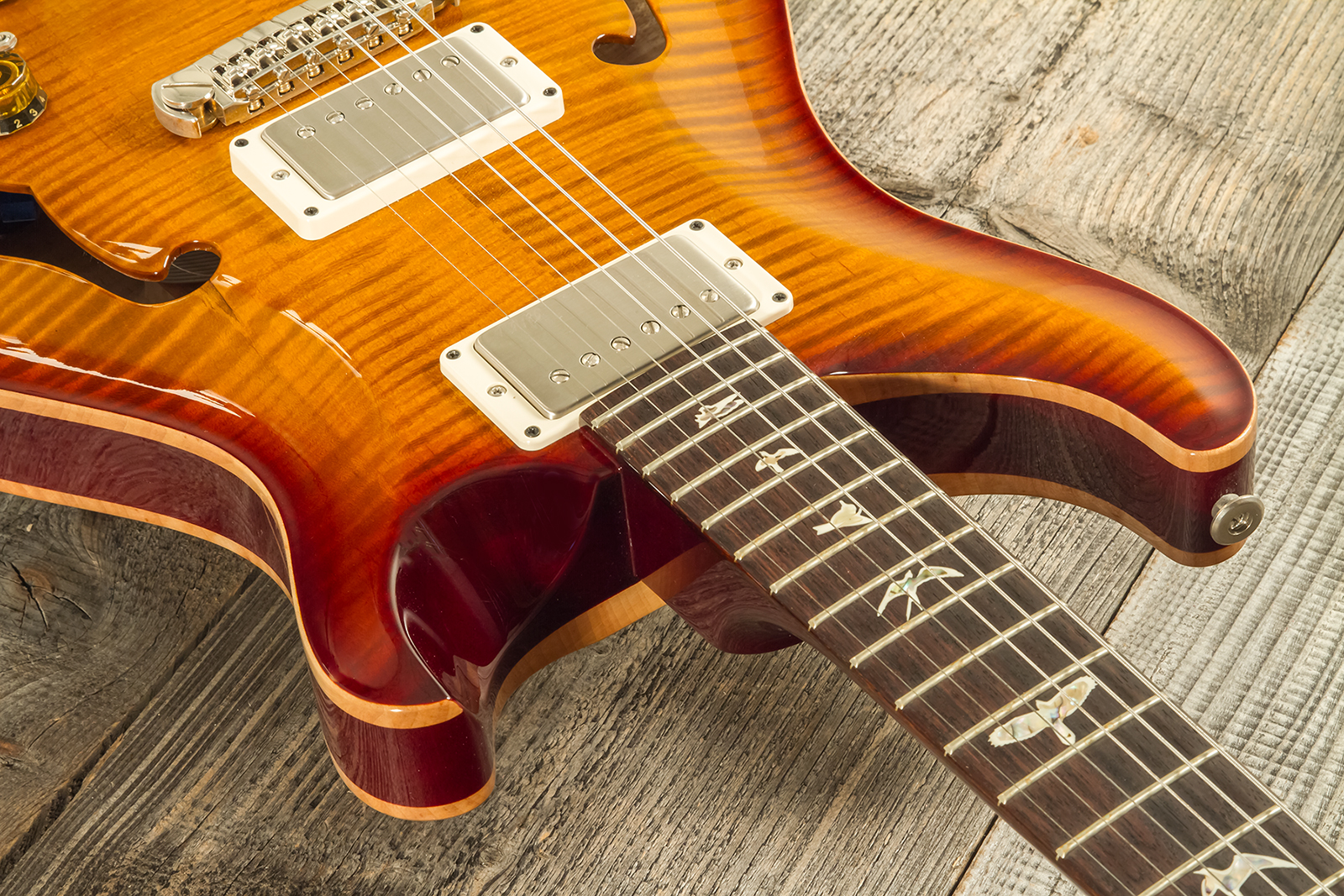 Prs Hollowbody Ii Piezo Usa 2h Ht Eb #230365749 - Dark Cherry Burst - Semi-Hollow E-Gitarre - Variation 5