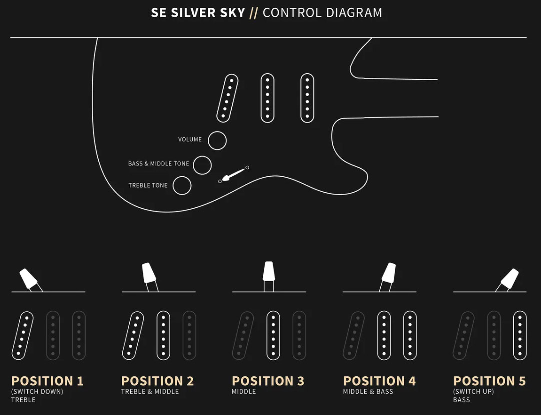 Prs John Mayer Se Silver Sky Rosewood Signature 3s Trem Rw - Piano Black - E-Gitarre in Str-Form - Variation 3