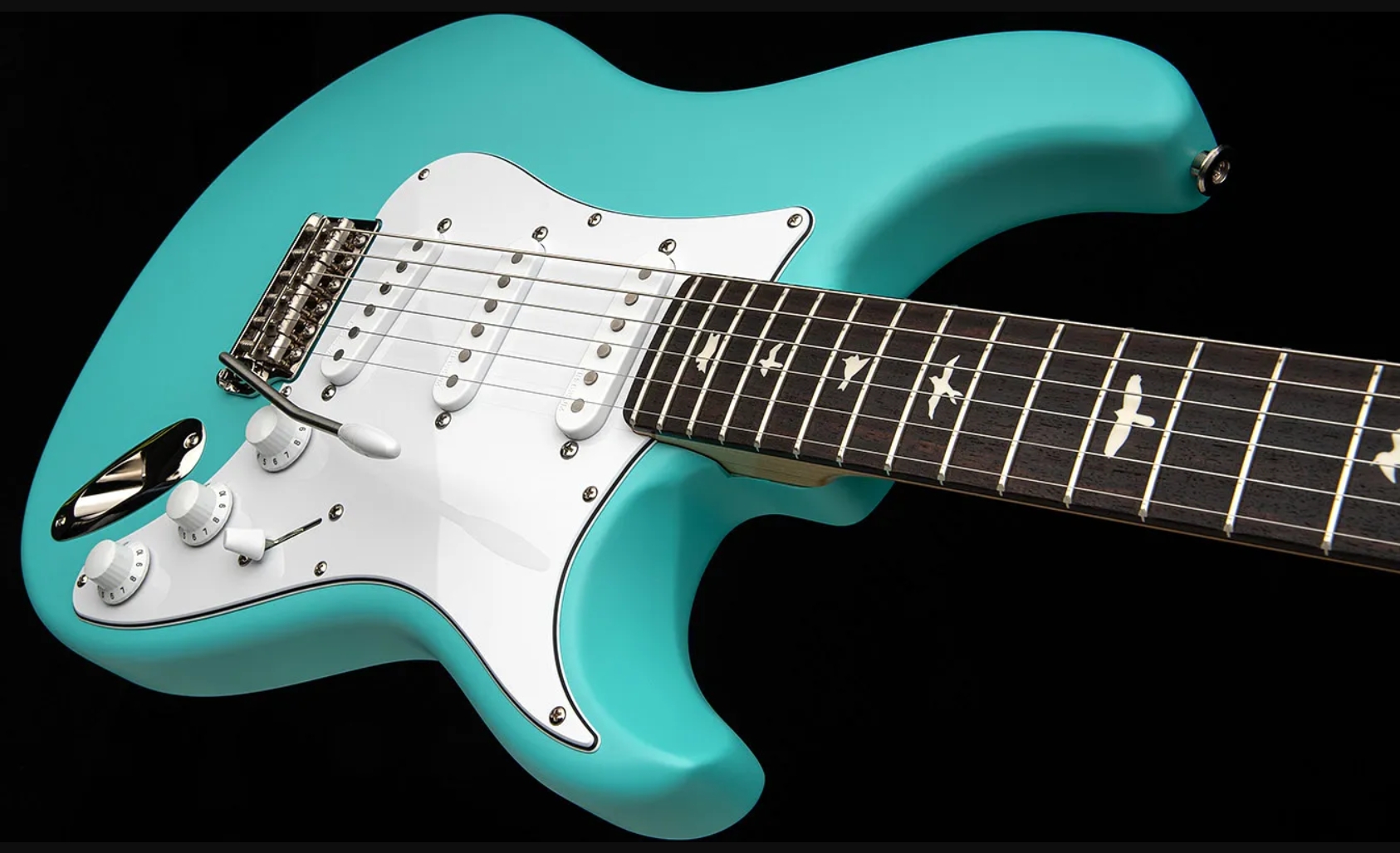 Prs John Mayer Silver Sky Bolt-on Usa Ltd Trem 3s Rw - Wild Blue Satin - Double Cut E-Gitarre - Variation 2
