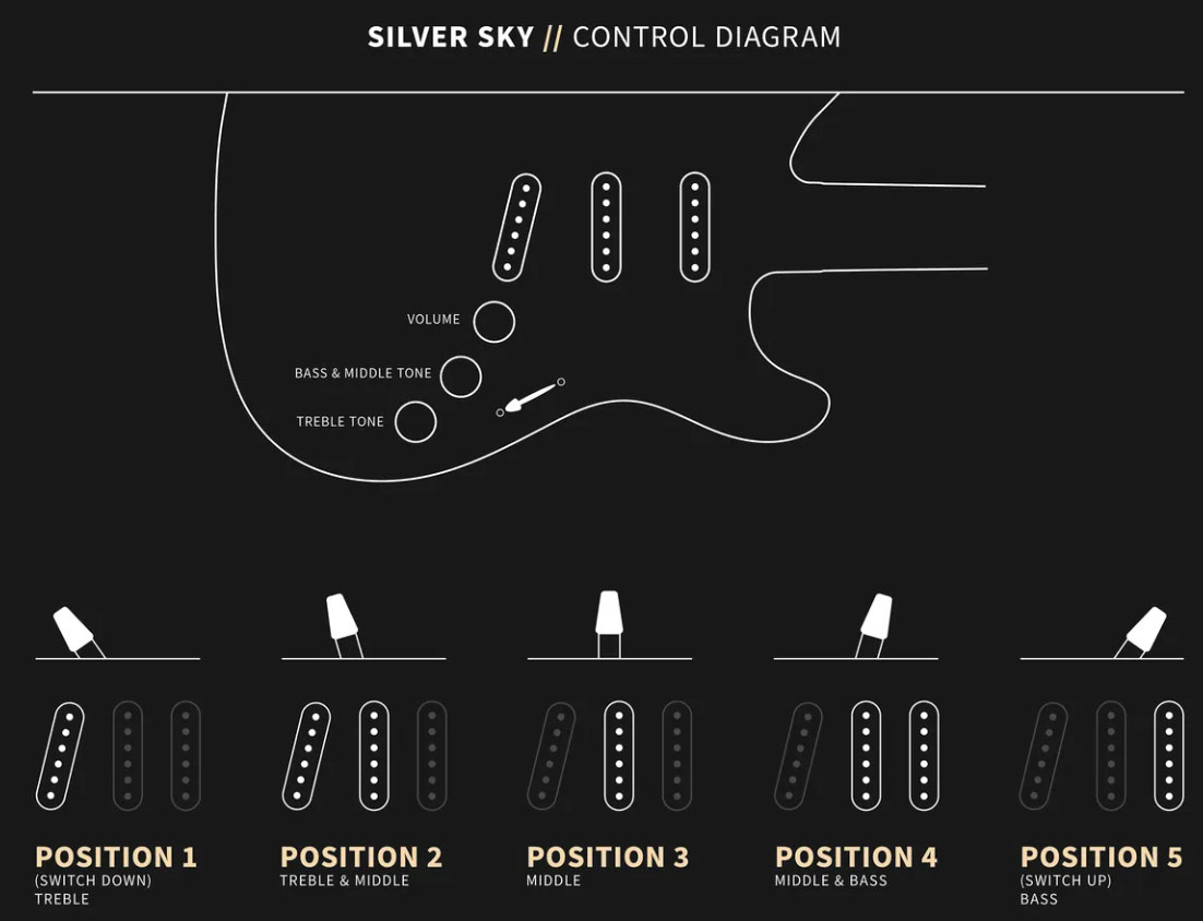 Prs John Mayer Silver Sky Usa Signature 3s Trem Mn - Midnight Rose - E-Gitarre in Str-Form - Variation 2