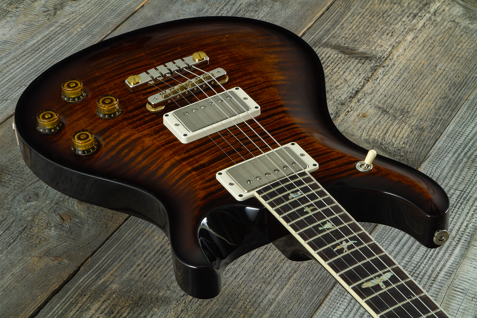 Prs Mccarty 594 Hand-signed Usa 2h Ht Rw #0377741 - Black Gold Wraparound Burst - Double Cut E-Gitarre - Variation 2