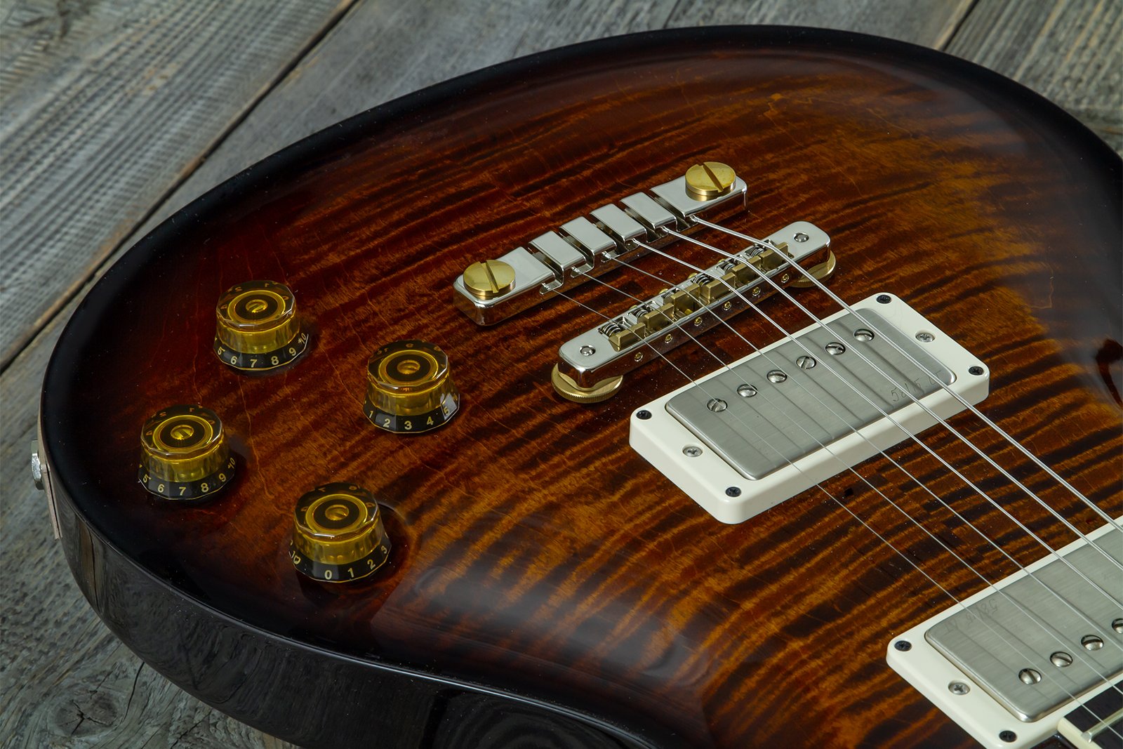 Prs Mccarty 594 Hand-signed Usa 2h Ht Rw #0377741 - Black Gold Wraparound Burst - Double Cut E-Gitarre - Variation 3
