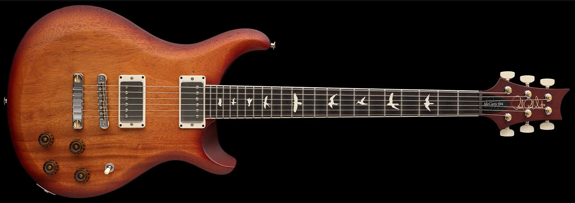 Prs Mccarty 594 Thinline S2 Usa 2h 58/15lt Ht Rw - Dark Cherry Sunburst Satin - Double Cut E-Gitarre - Variation 3