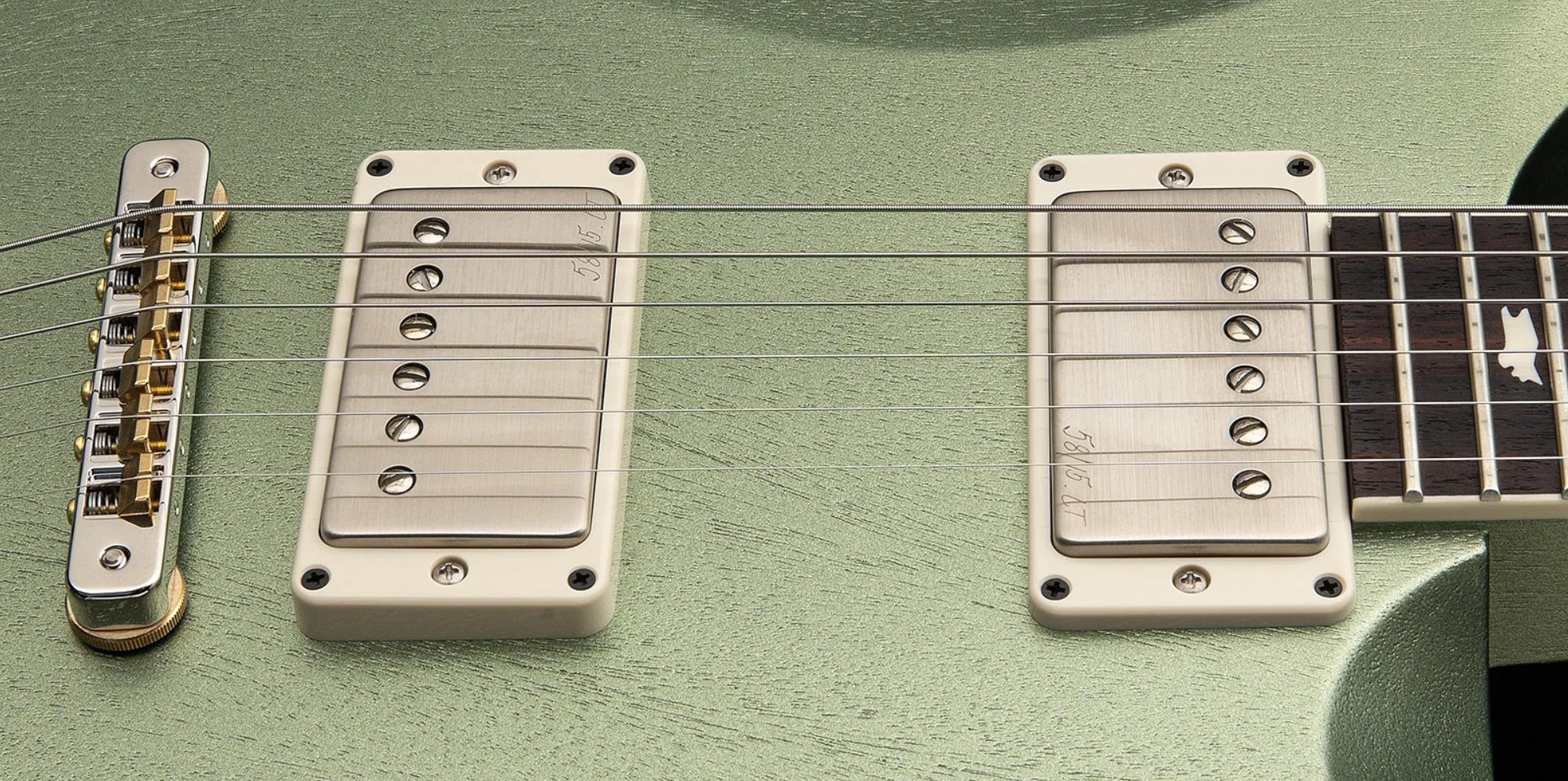 Prs Mccarty 594 Thinline S2 Usa 2h 58/15lt Ht Rw - Mavis Mint Metallic Satin - Double Cut E-Gitarre - Variation 4